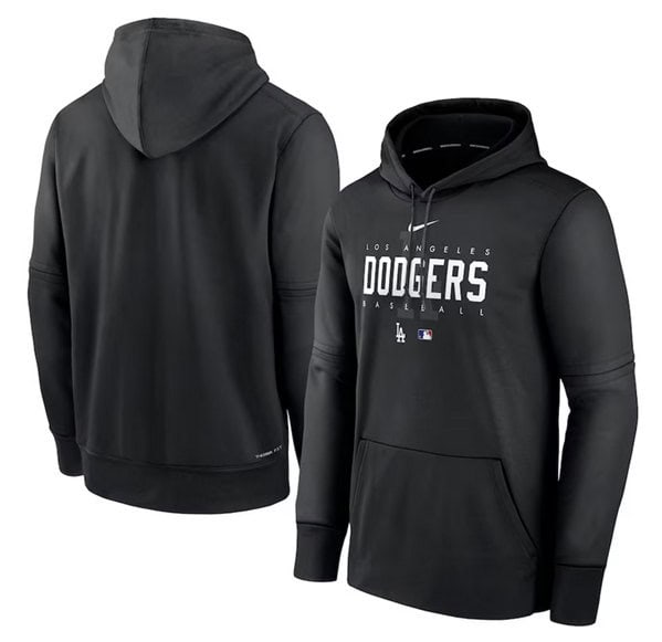 Los Angeles Dodgers Black Performance Pullover Hoodie