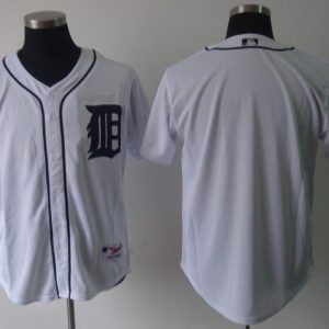 Tigers Blank White Cool Base Stitched Jersey