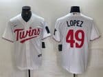 Minnesota Twins #49 Pablo L¨®pez White Cool Base Stitched Jersey