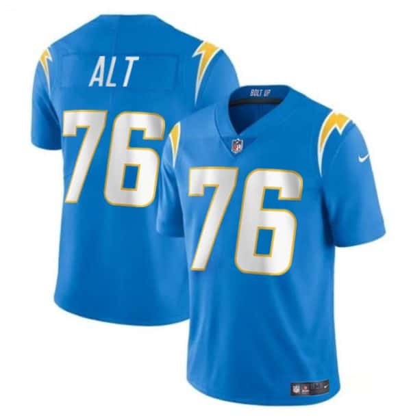 Los Angeles Chargers #76 Joe Alt Light Blue Vapor Limited Stitched Jersey