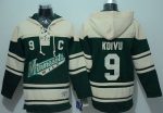 Wild #9 Mikko Koivu Green Sawyer Hooded Sweatshirt Stitched Jersey