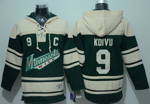 Wild #9 Mikko Koivu Green Sawyer Hooded Sweatshirt Stitched Jersey