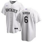 Colorado Rockies #6 Brian Serven White Stitched Jersey