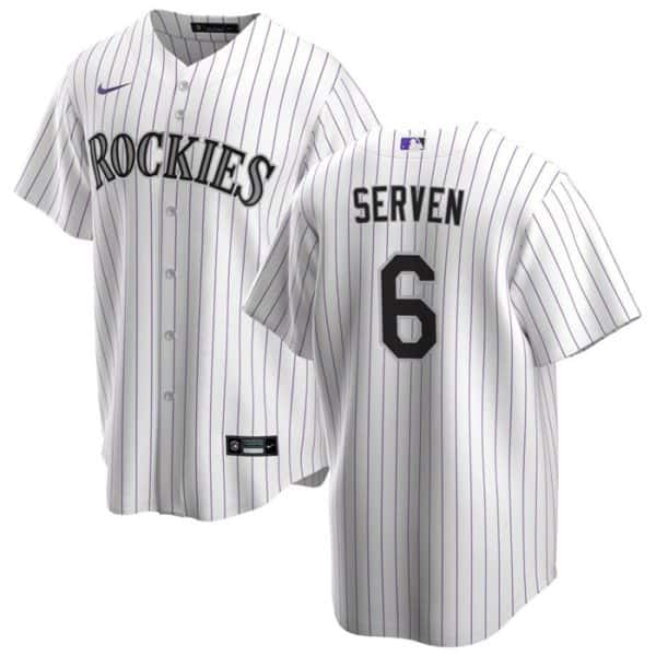 Colorado Rockies #6 Brian Serven White Stitched Jersey