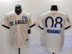 Los Angeles Dodgers #8 Enrique Hernandez Cream 2024 City Connect Limited Stitched Jersey