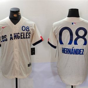 Los Angeles Dodgers #8 Enrique Hernandez Cream 2024 City Connect Limited Stitched Jersey