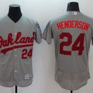 Athletics #24 Rickey Henderson Grey Fashion Stars Stripes Flexbase Authentic Stitched Jersey