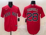 Boston Red Sox #28 Kristian Campbell Red Cool Base Stitched Jersey