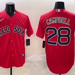 Boston Red Sox #28 Kristian Campbell Red Cool Base Stitched Jersey