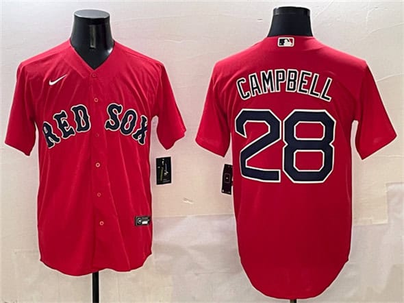 Boston Red Sox #28 Kristian Campbell Red Cool Base Stitched Jersey