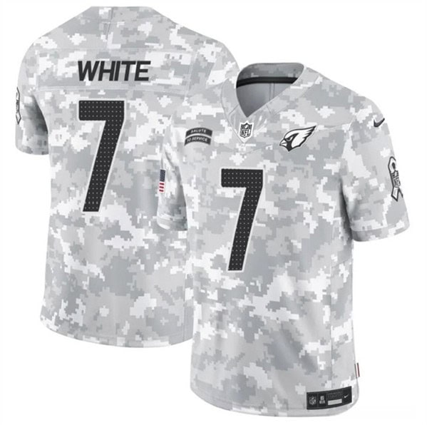 Arizona Cardinals #7 Kyzir White 2024 F.U.S.E. Arctic Camo Salute To Service Limited Stitched Jersey