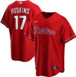 Philadelphia Phillies Red #17 Rhys Hoskins Cool Base Stitched Jersey