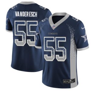 Dallas Cowboys #55 Leighton Vander Esch Navy Blue 2018 Drift Fashion Color Rush Limited Stitched Jersey