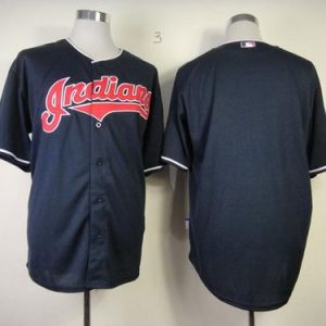 Indians Blank Navy Blue Cool Base Stitched Jersey