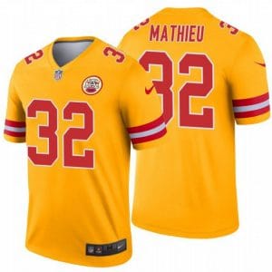 Kansas City Chiefs #32 Tyrann Mathieu Gold Inverted Legend Jersey