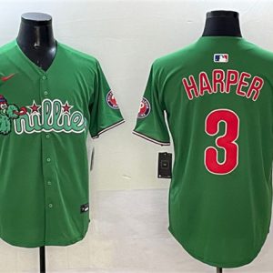 Philadelphia Phillies #3 Bryce Harper Green Phanatic Limited Stitched Jersey