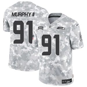Seattle Seahawks #91 Byron Murphy II Arctic Camo 2024 F.U.S.E. Salute To Service Limited Stitched Jersey