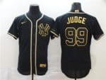 New York Yankees #99 Aaron Judge Black Golden Flex Base Stitched Jersey