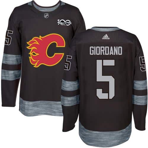 Flames #5 Mark Giordano Black 1917-2017 100th Anniversary Stitched Jersey