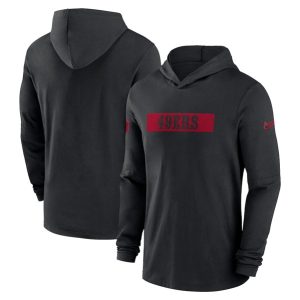 San Francisco 49ers Black Sideline Performance Hoodie