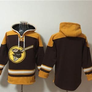 San Diego Padres Blank Brown Yellow Ageless Must-Have Lace-Up Pullover Hoodie
