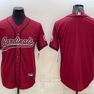 Arizona Cardinals Blank Red With Patch Cool Base Stitched Baseball Jersey