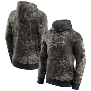 Buffalo Bills Black Gray Blackout Tonal Pullover Hoodie