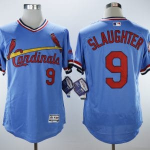 St.Louis Cardinals #9 Enos Slaughter Light Blue Cooperstown Collection Flexbase Stitched Jersey