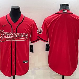 Tampa Bay Buccaneers Blank Red Cool Base Stitched Baseball Jersey