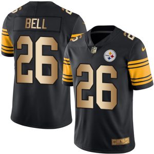 Steelers #26 Le'Veon Bell Black Stitched Limited Gold Rush Nike Jersey