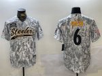 Pittsburgh Steelers #6 Patrick Queen 2024 Arctic Camo Salute To Service Stitched Jersey