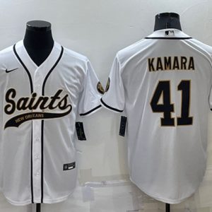 New Orleans Saints #41 Alvin Kamara White Cool Base Stitched Baseball Jersey