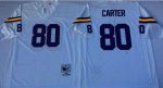 Mitchell And Ness Vikings #80 Cris Carter White Throwback Stitched Jersey