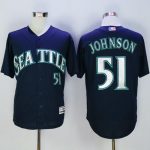 Mariners #51 Randy Johnson Navy Blue New Cool Base Stitched Jersey