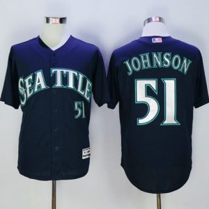 Mariners #51 Randy Johnson Navy Blue New Cool Base Stitched Jersey