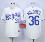 Royals #36 Edinson Volquez White Cool Base Stitched Jersey