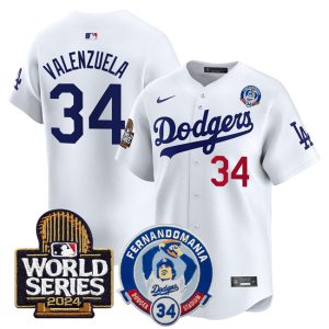 Los Angeles Dodgers #34 Toro Valenzuela White 2024 World Series Vapor Premier Limited Stitched Jersey