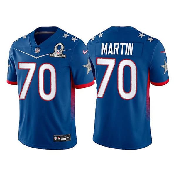 Dallas Cowboys #70 Zack Martin 2022 Royal Pro Bowl Stitched Jersey