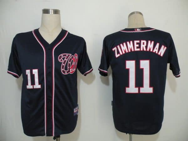 Nationals #11 Ryan Zimmerman Navy Blue Cool Base Stitched Jersey
