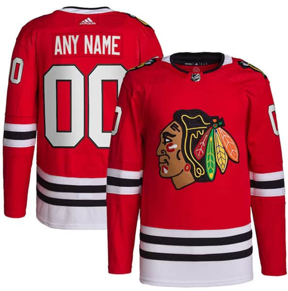Chicago Blackhawks Custom Red Stitched Jersey