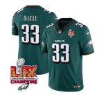 Philadelphia Eagles #33 Cooper DeJean Green 2025 Eagles Logo Super Bowl LIX Patch New F.U.S.E. Vapor Untouchable Limited Stitched Jersey