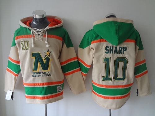 Stars #10 Patrick Sharp Cream Sawyer Hooded Sweatshirt Stitched Jersey