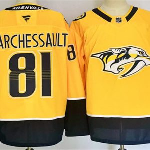 Nashville Predators #81 Jonathan Marchessault Gold 2024-25 Home Stitched Jersey