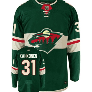 Wild #31 Kaapo Kahkonen Home Stitched Jersey.