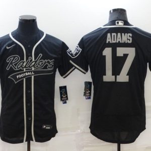 Las Vegas Raiders #17 Davante Adams Black Flex Base Stitched Jersey