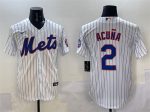 New York Mets #2 Luisangel Acuna White Cool Base Stitched Jersey