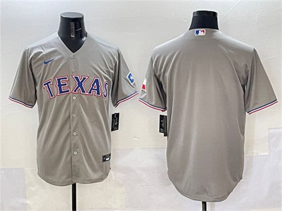 Texas Rangers Blank Gray With Patch Cool Base Stitched Jersey