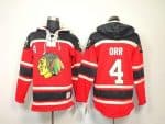 Blackhawks #4 Bobby Orr Red Sawyer Hooded Sweatshirt Stitched Jersey