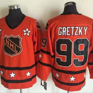 Oilers #99 Wayne Gretzky Orange All Star CCM Throwback Stitched Jersey