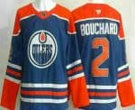 Edmonton Oilers #2 Evan Bouchard Blue Authentic Jersey